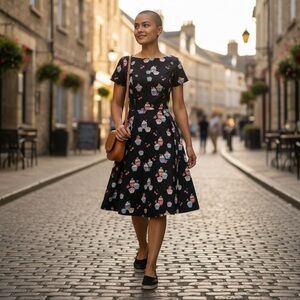 Eva Rose Black Floral Dress